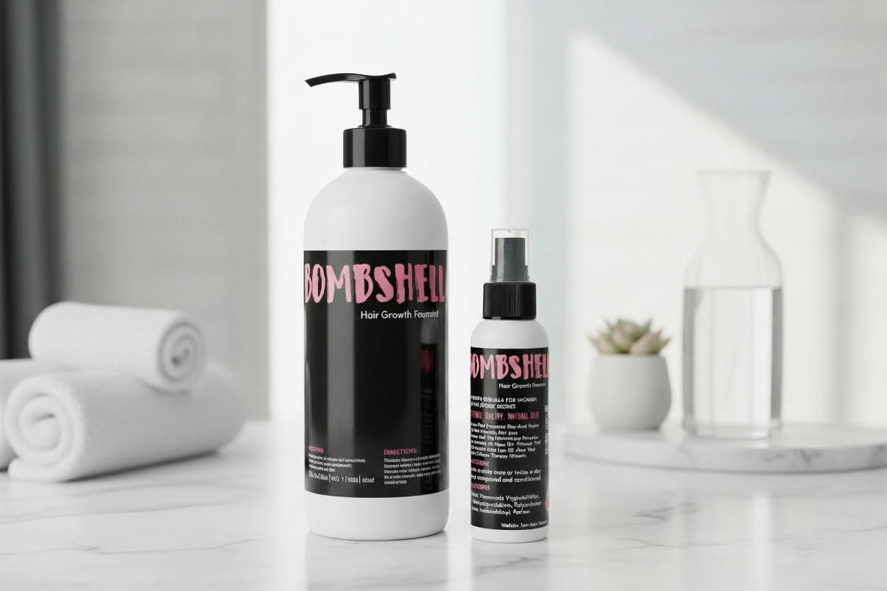 Bombshell Pro Refill 1000ml Hair Growth Treatment with 125ml bottle
