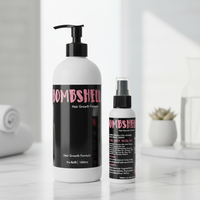 Bombshell Pro Refill 1000ml and 125ml size comparison in bathroom setting